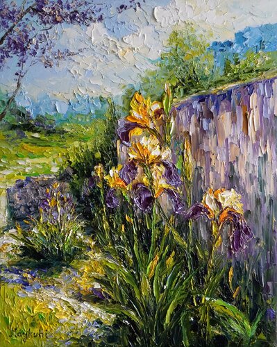 Irises in Bloom von Haykuhi Khachatryan, Malerei kaufen auf Singulart