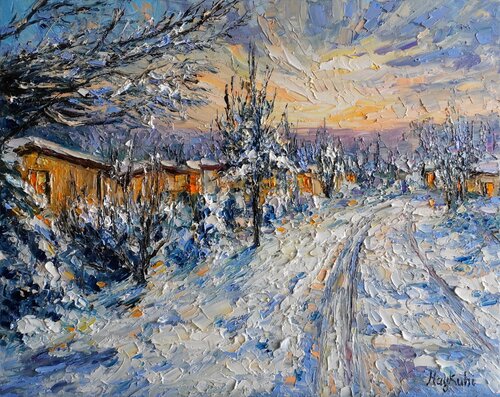 Winter Evening Glow di Haykuhi Khachatryan, Pittura in vendita su Singulart