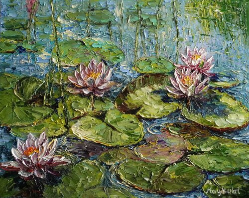 Water Lily Pond van Haykuhi Khachatryan, Schilderij te koop op Singulart