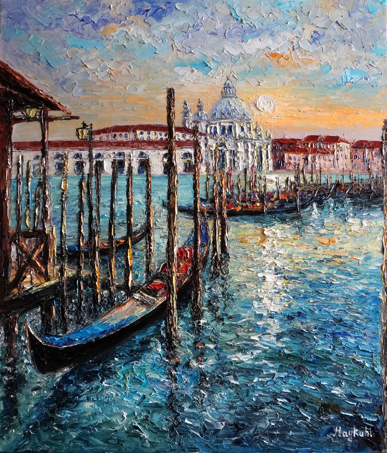 Sunset over the Grand Canal Haykuhi Khachatryan Originalgemälde zu verkaufen