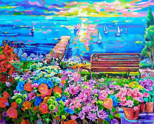 Lake view with a hint of melancholy von Vanya Georgieva, Malerei kaufen auf Singulart