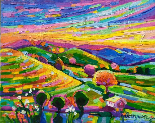 Tuscany in autumn von Vanya Georgieva, Malerei kaufen auf Singulart