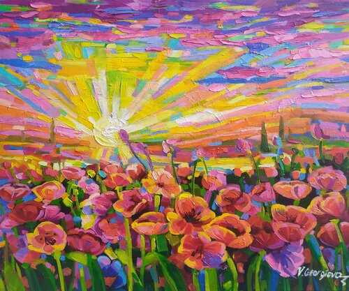The red fields von Vanya Georgieva, Malerei kaufen auf Singulart