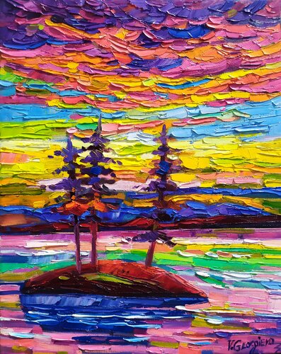 Mountain lake von Vanya Georgieva, Malerei kaufen auf Singulart