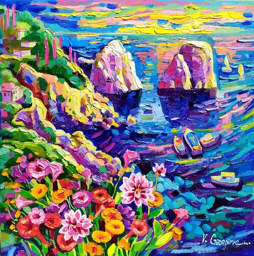Capri sunset van Vanya Georgieva, Schilderij te koop op Singulart