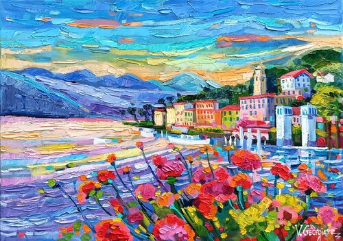 Geraniums at Lake Como von Vanya Georgieva, Malerei kaufen auf Singulart