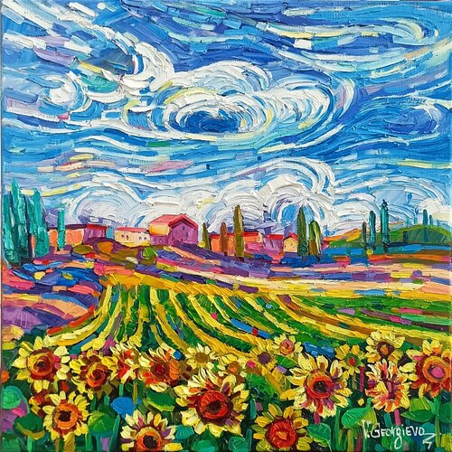 My Sunflowers dimension von Vanya Georgieva, Malerei kaufen auf Singulart