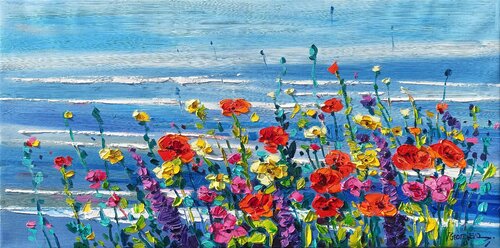 Flowers on the coast di Vanya Georgieva, Pittura in vendita su Singulart