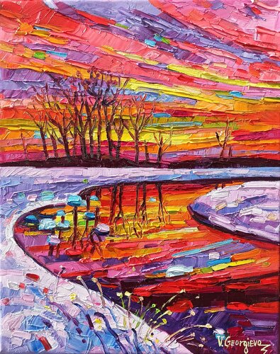 Winter reflections di Vanya Georgieva, Pittura in vendita su Singulart