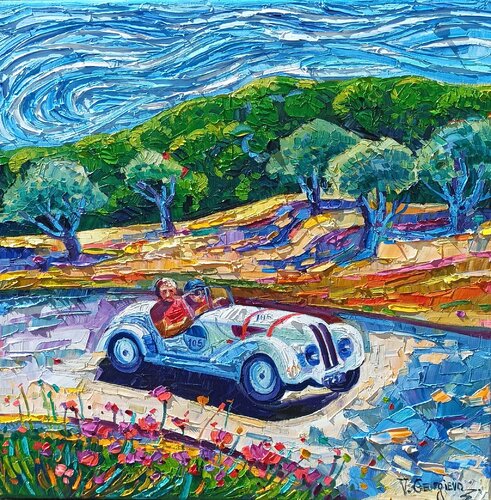 Mille miglia 5 / with olive trees van Vanya Georgieva, Schilderij te koop op Singulart