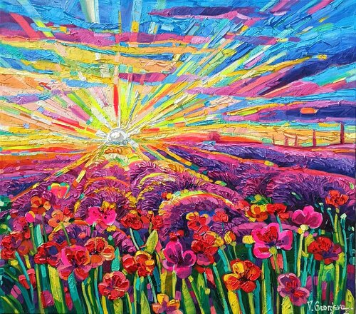 Lavender into the light par Vanya Georgieva, Peinture en vente sur Singulart