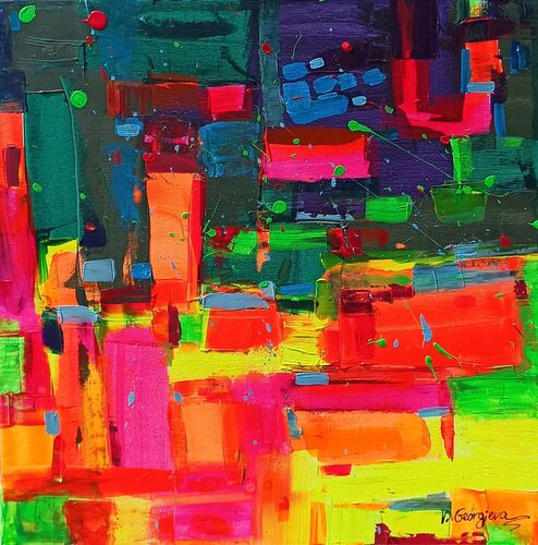 The start in blue by Vanya Georgieva (2018) : Painting Acrylic on ...
