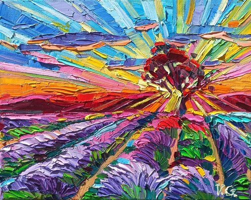 Lavender sunset von Vanya Georgieva, Malerei kaufen auf Singulart