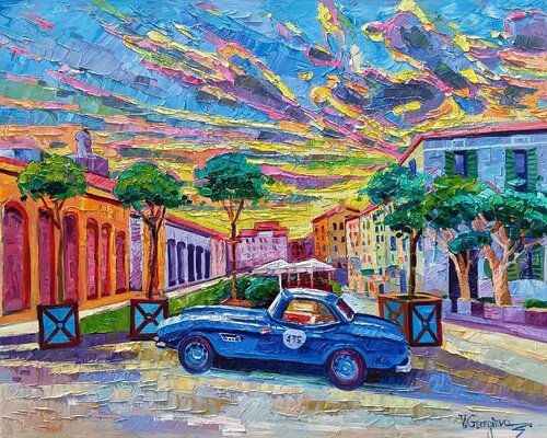 Mille miglia 8/ In piazza Arnaldo by Vanya Georgieva, 회화 for Sale on Singulart