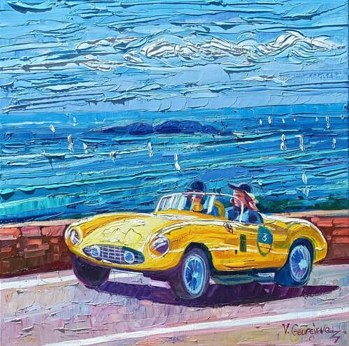 Mille miglia 10/ Sorrento Roads di Vanya Georgieva, Pittura in vendita su Singulart