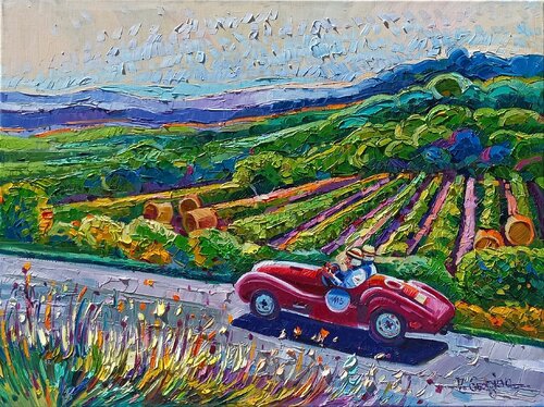 Mille miglia 11 / Great green von Vanya Georgieva, Malerei kaufen auf Singulart