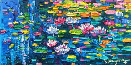 Water lilies reflections 2 par Vanya Georgieva, Peinture en vente sur Singulart
