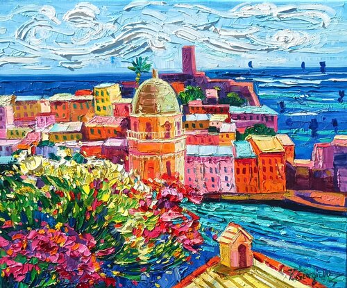 Sunny Day in Vernazza von Vanya Georgieva, Malerei kaufen auf Singulart