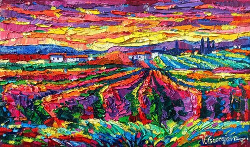 Golden vineyards 3 di Vanya Georgieva, Pittura in vendita su Singulart