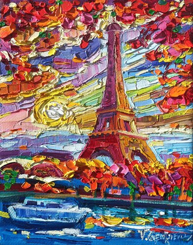 Fall in... Paris di Vanya Georgieva, Pittura in vendita su Singulart