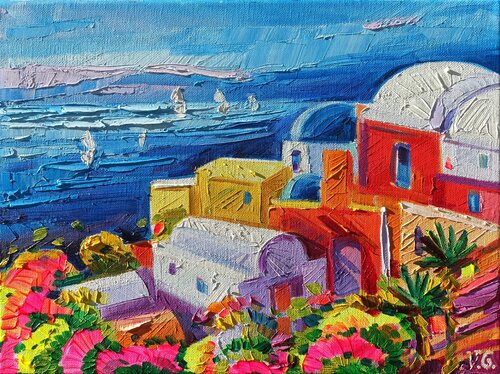 Sunny Day in Santorini von Vanya Georgieva, Malerei kaufen auf Singulart