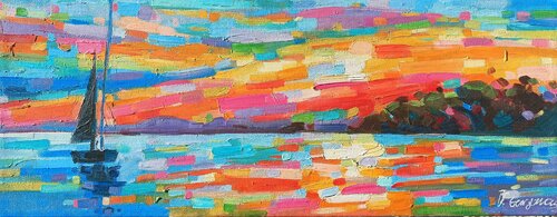 The boat at sunset von Vanya Georgieva, Malerei kaufen auf Singulart