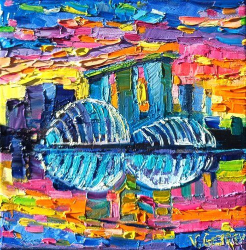 Art box - Singapore Skyline van Vanya Georgieva, Schilderij te koop op Singulart