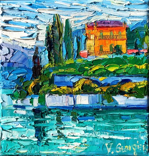 Art box - Como lake di Vanya Georgieva, Pittura in vendita su Singulart