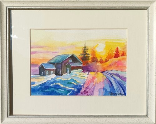 Winter sunset by Vanya Georgieva, 紙面作品 for Sale on Singulart