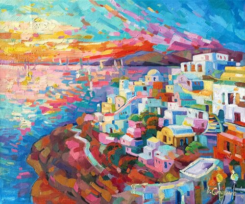 Magic of Santorini von Vanya Georgieva, Malerei kaufen auf Singulart