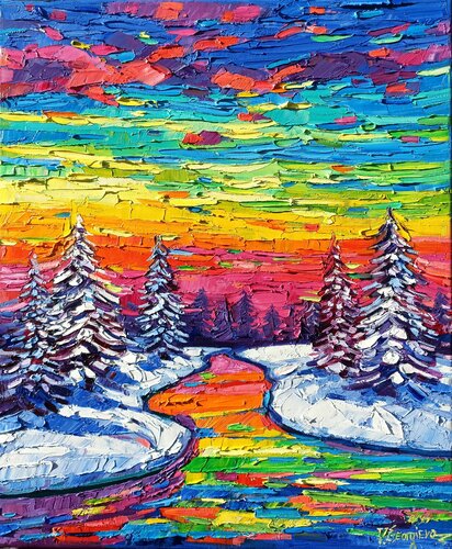 Winter rainbow par Vanya Georgieva, Peinture en vente sur Singulart