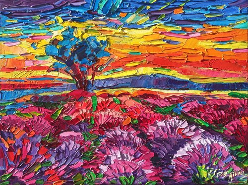 Lavender Sings 7 van Vanya Georgieva, Schilderij te koop op Singulart