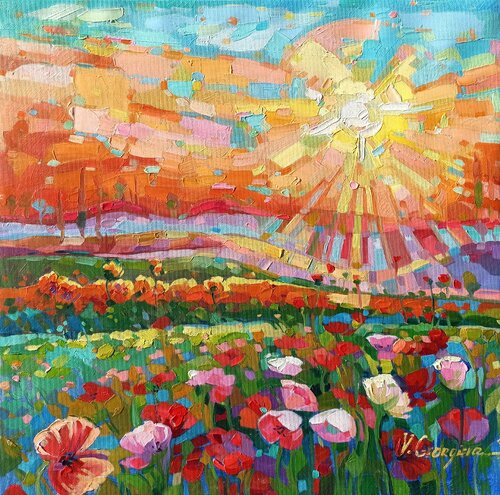 Poppies field 7 von Vanya Georgieva, Malerei kaufen auf Singulart