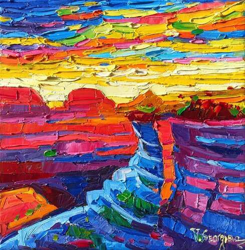 Grand Canyon sunset 4 van Vanya Georgieva, Schilderij te koop op Singulart