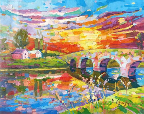 Reflections under the bridge von Vanya Georgieva, Malerei kaufen auf Singulart