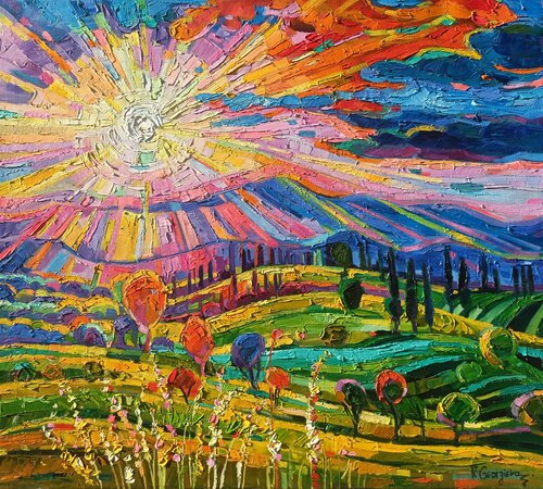 Dazzling Sun in Tuscany 2 van Vanya Georgieva, Schilderij te koop op Singulart