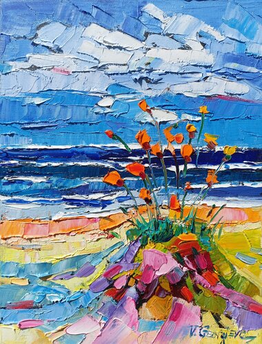 Poppies on the coast von Vanya Georgieva, Malerei kaufen auf Singulart