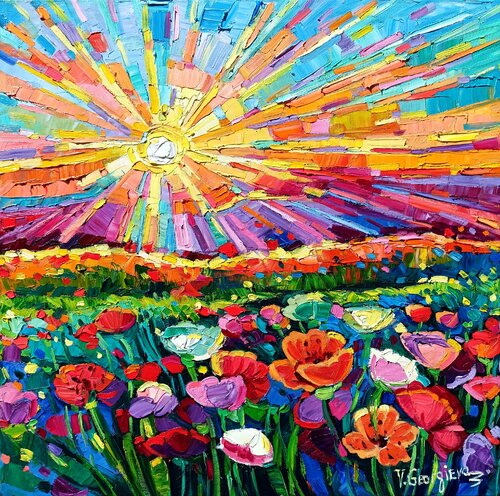 Poppies field 9 par Vanya Georgieva, Peinture en vente sur Singulart