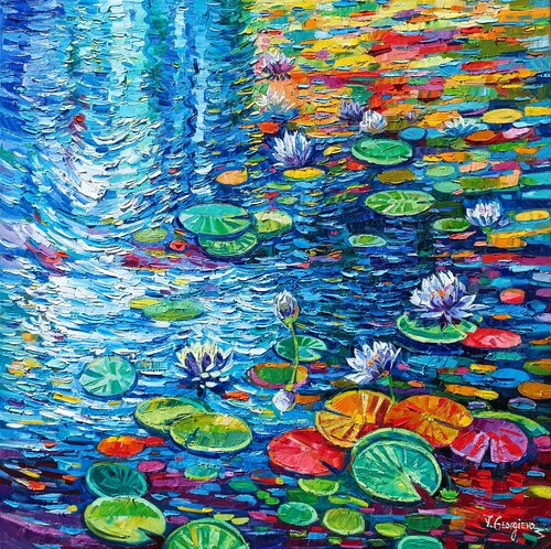 Water lilies reflections 4 von Vanya Georgieva, Malerei kaufen auf Singulart