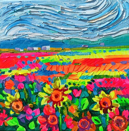 Sunny fields di Vanya Georgieva, Pittura in vendita su Singulart