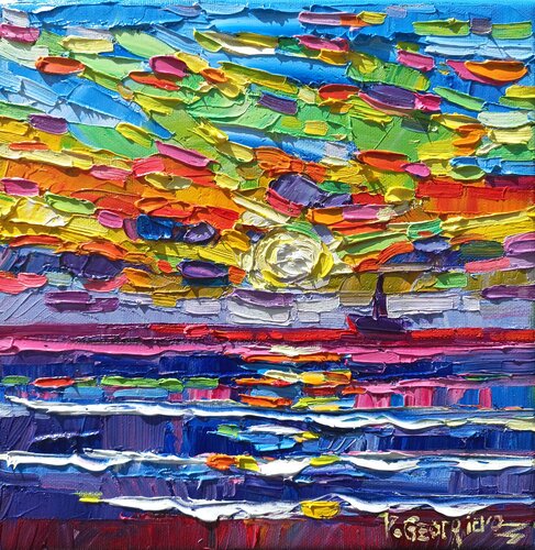 Boat at sunset par Vanya Georgieva, Peinture en vente sur Singulart