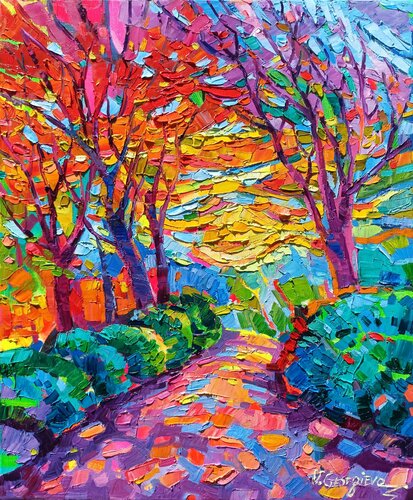 The Path of Gold and Shadows 2 di Vanya Georgieva, Pittura in vendita su Singulart