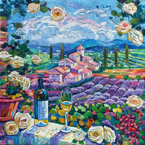 Lavender and vineyards in Provence von Vanya Georgieva, Malerei kaufen auf Singulart