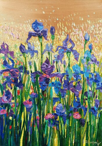Light on the irises von Vanya Georgieva, Malerei kaufen auf Singulart
