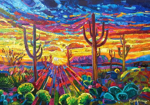 Arizona sunset 8 di Vanya Georgieva, Pittura in vendita su Singulart