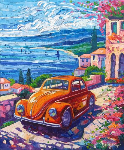 Memories of Summer with my Maggiolino van Vanya Georgieva, Schilderij te koop op Singulart