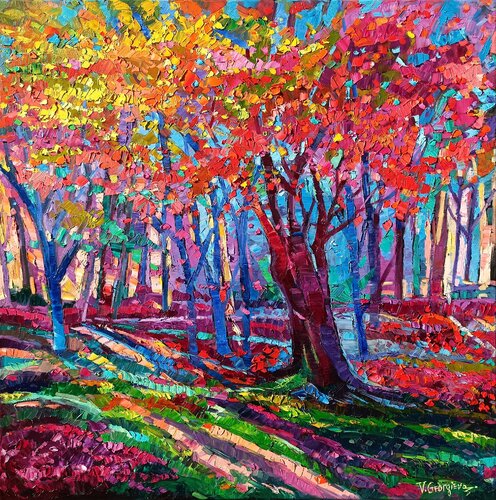 Golden season tree 5 di Vanya Georgieva, Pittura in vendita su Singulart