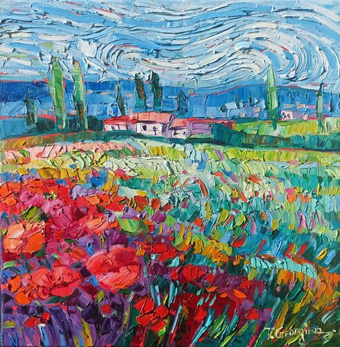 Day light poppies di Vanya Georgieva, Pittura in vendita su Singulart