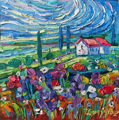 Gogh fields 2 di Vanya Georgieva, Pittura in vendita su Singulart