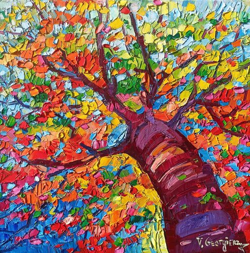 Fall trees van Vanya Georgieva, Schilderij te koop op Singulart